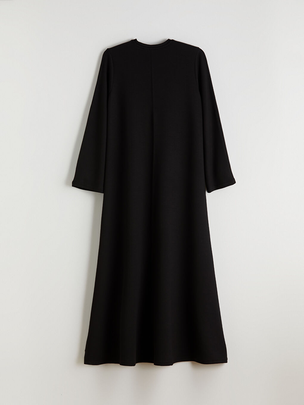 Siyah Bisiklet Yaka A Kesim Elbise-5