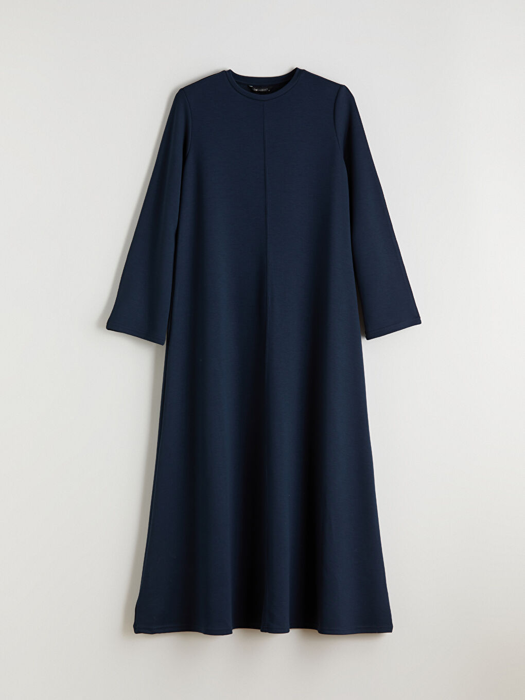 Lacivert Bisiklet Yaka A Kesim Elbise-4