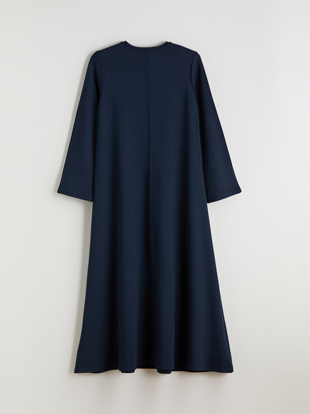 Lacivert Bisiklet Yaka A Kesim Elbise-5