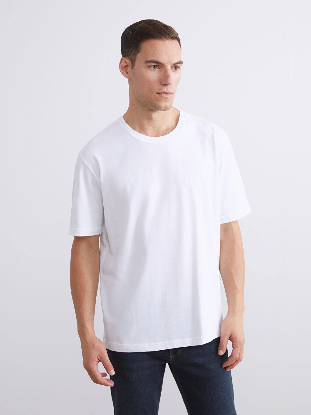 Kahverengi Bisiklet Yaka Penye Erkek Tişört 3'lü Paket-3