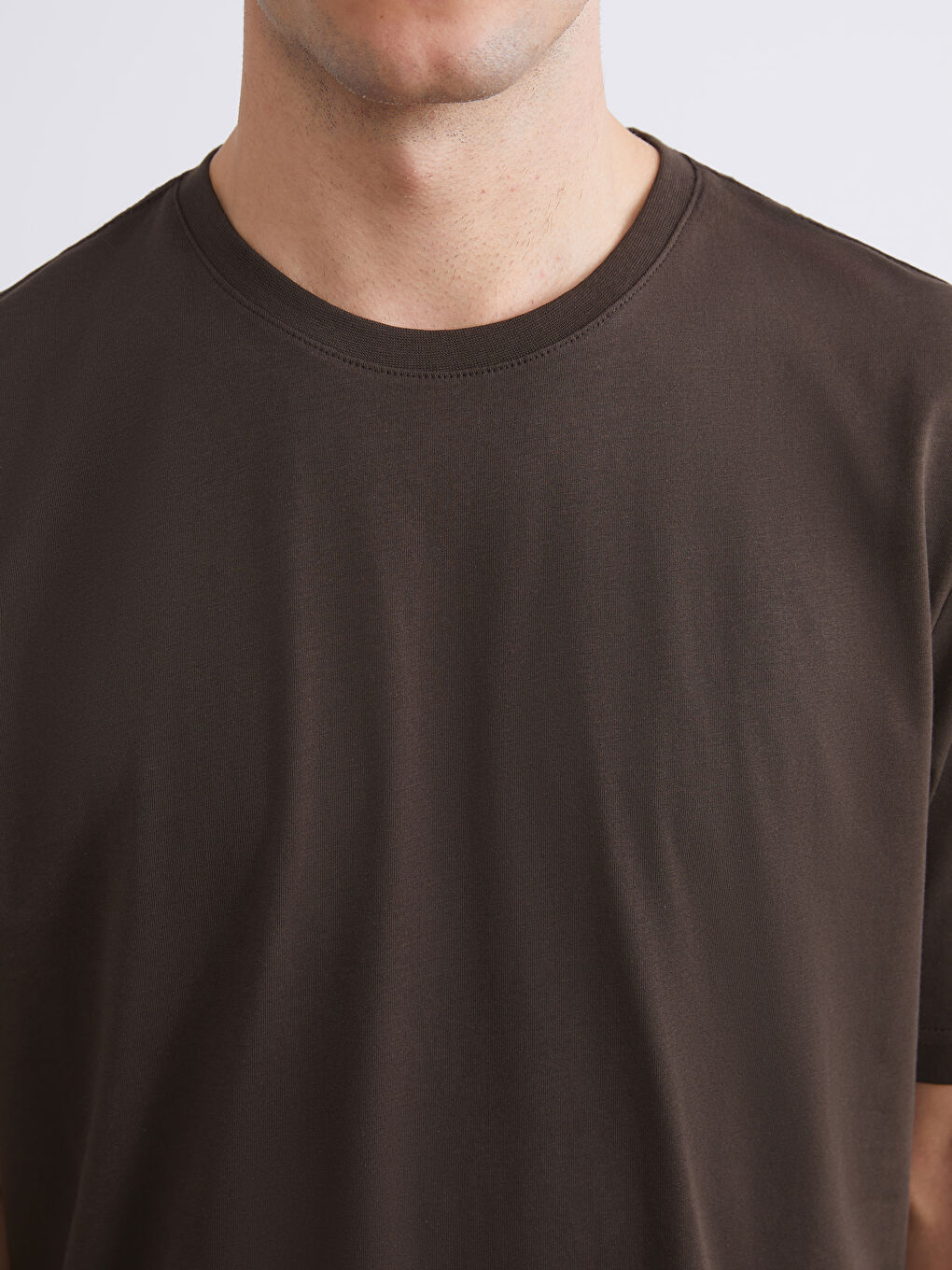 Kahverengi Bisiklet Yaka Penye Erkek Tişört 3'lü Paket-6