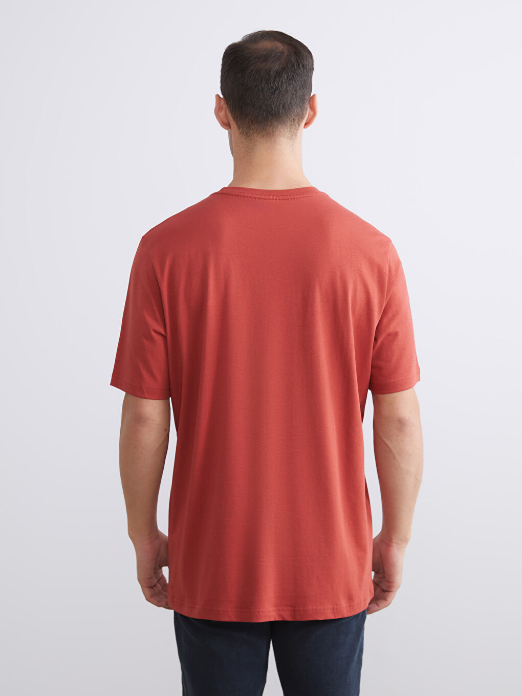 Kahverengi Bisiklet Yaka Penye Erkek Tişört 3'lü Paket-11