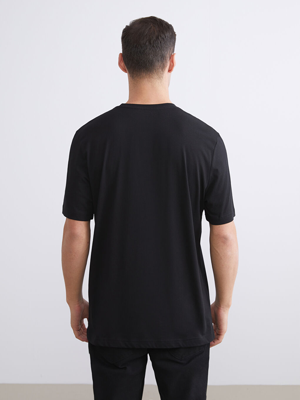 Antrasit Bisiklet Yaka Penye Erkek Tişört 3'lü Paket-11