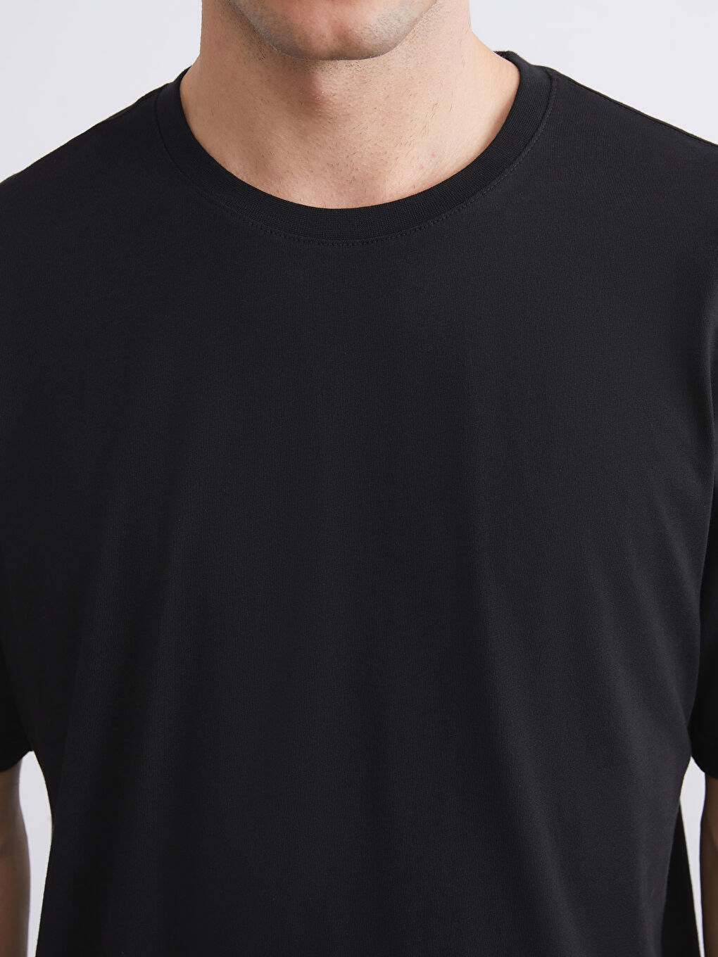 Antrasit Bisiklet Yaka Penye Erkek Tişört 3'lü Paket-8