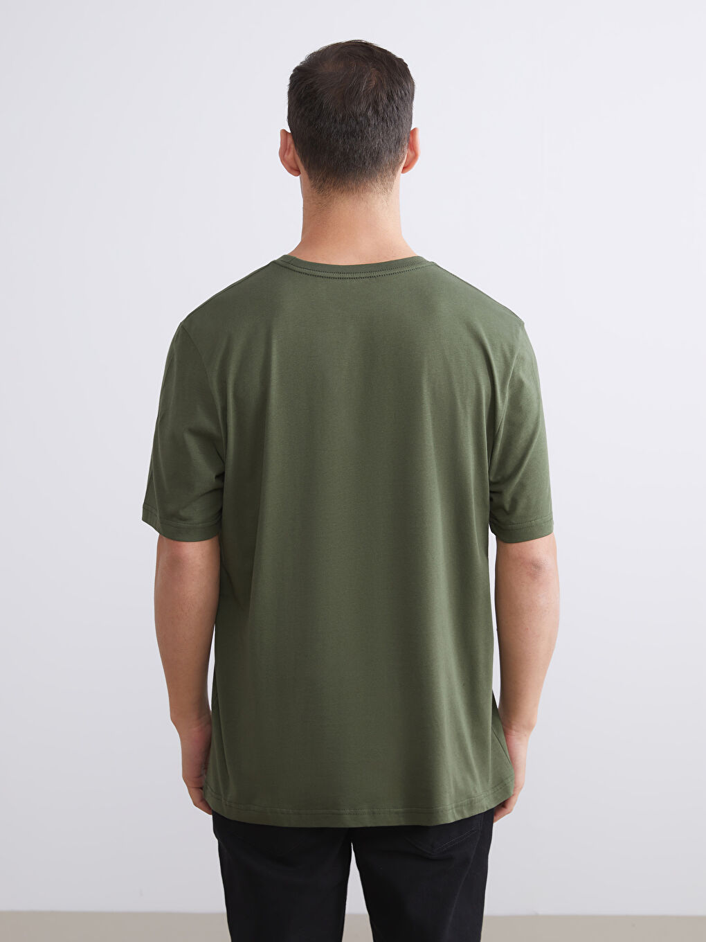 Antrasit Bisiklet Yaka Penye Erkek Tişört 3'lü Paket-10