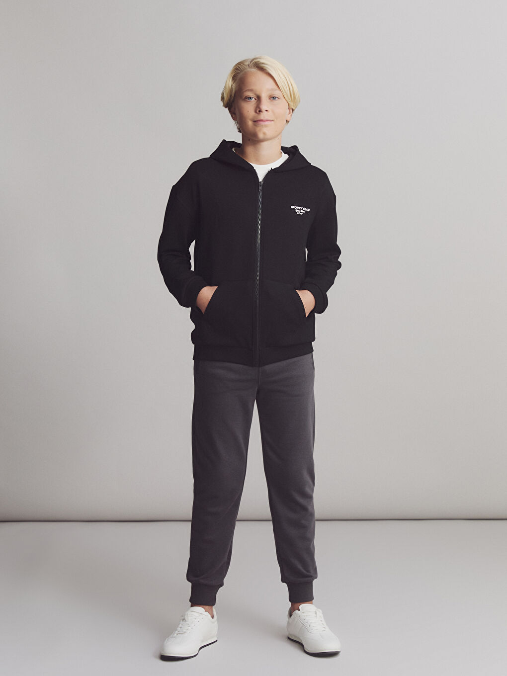 Hooded Boys' Zip-Up Sweatshirt-1