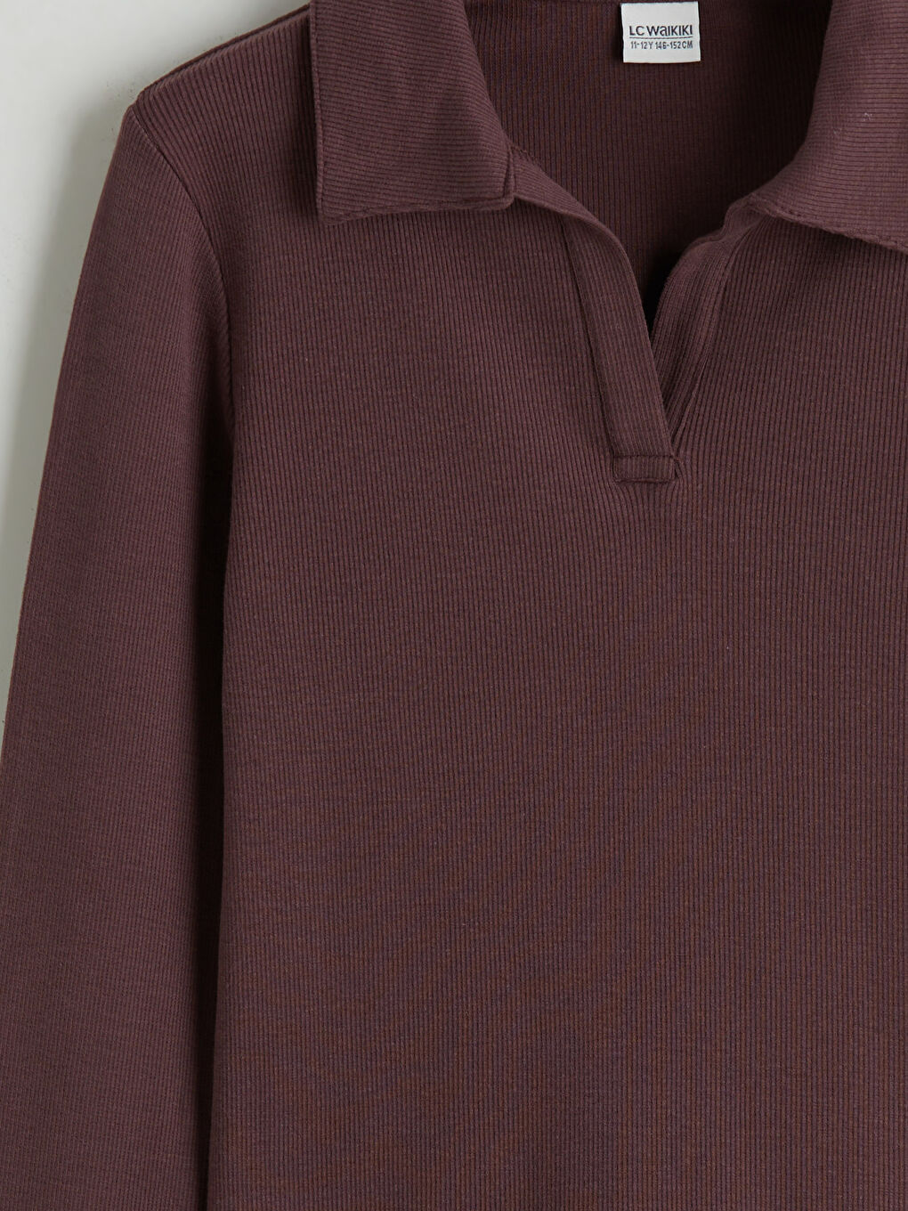 Mürdüm Polo Yaka Kız Çocuk Tişört-2