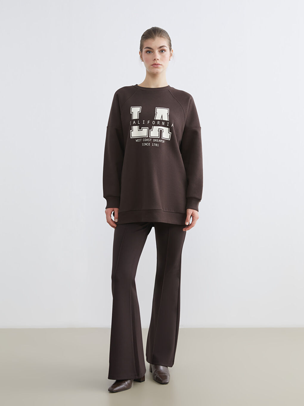 Printed Oversize Women's Thick Sweatshirt Tunic-1