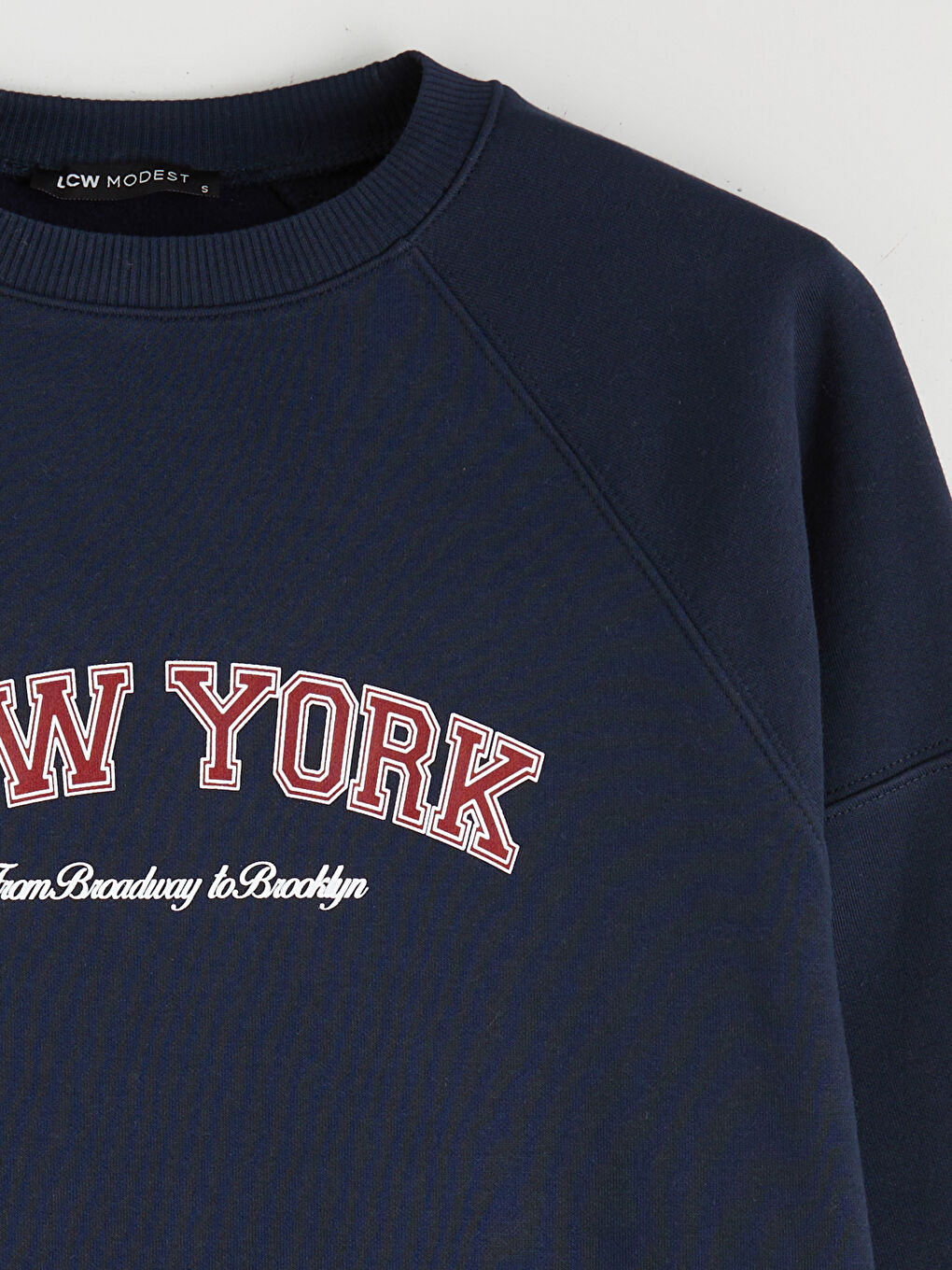 Lacivert Baskılı Oversize Kadın Kalın Sweatshirt Tunik-6