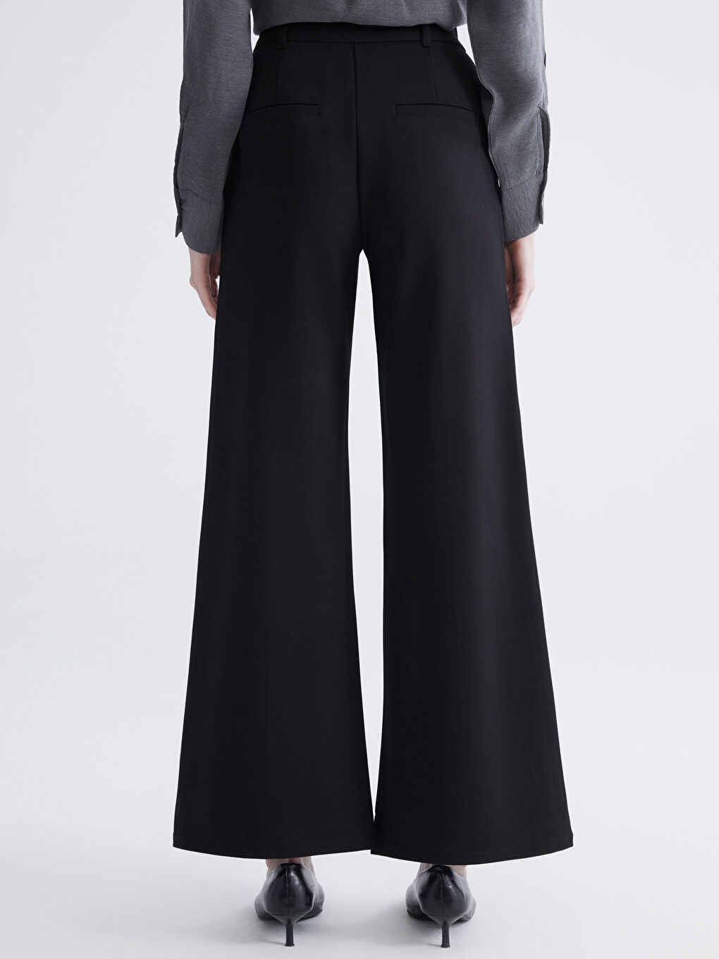 Ženske Pantalone Širokih Nogavica Standardnog Kroja-3