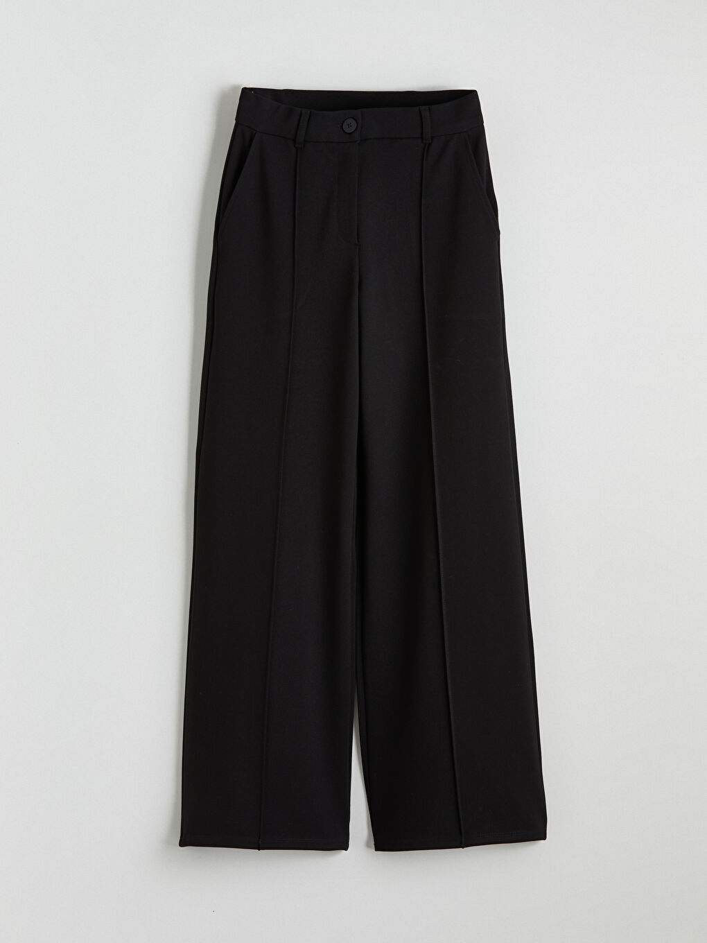 Ženske Pantalone Širokih Nogavica Standardnog Kroja-4