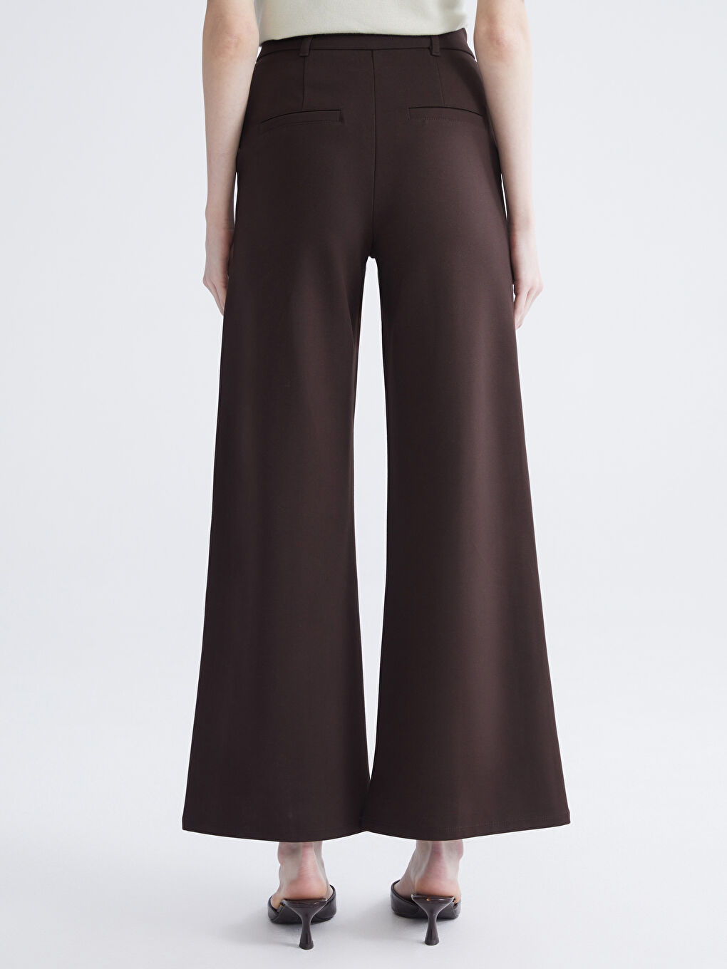 Ženske Pantalone Širokih Nogavica Standardnog Kroja-3