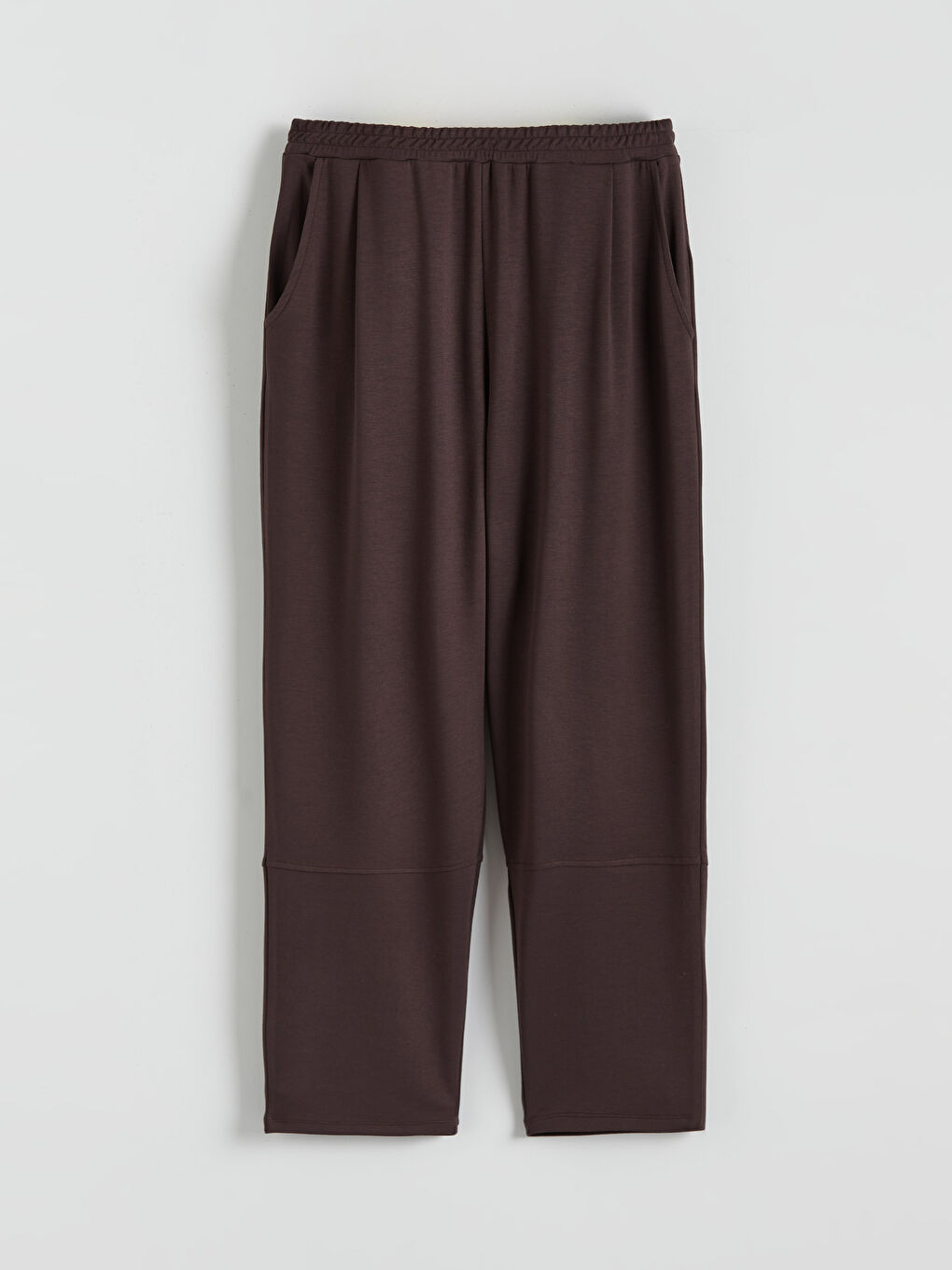 Kahverengi Beli Lastikli Kadın Eşofman Altı-4