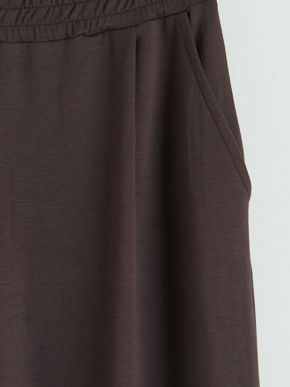 Kahverengi Beli Lastikli Kadın Eşofman Altı-5