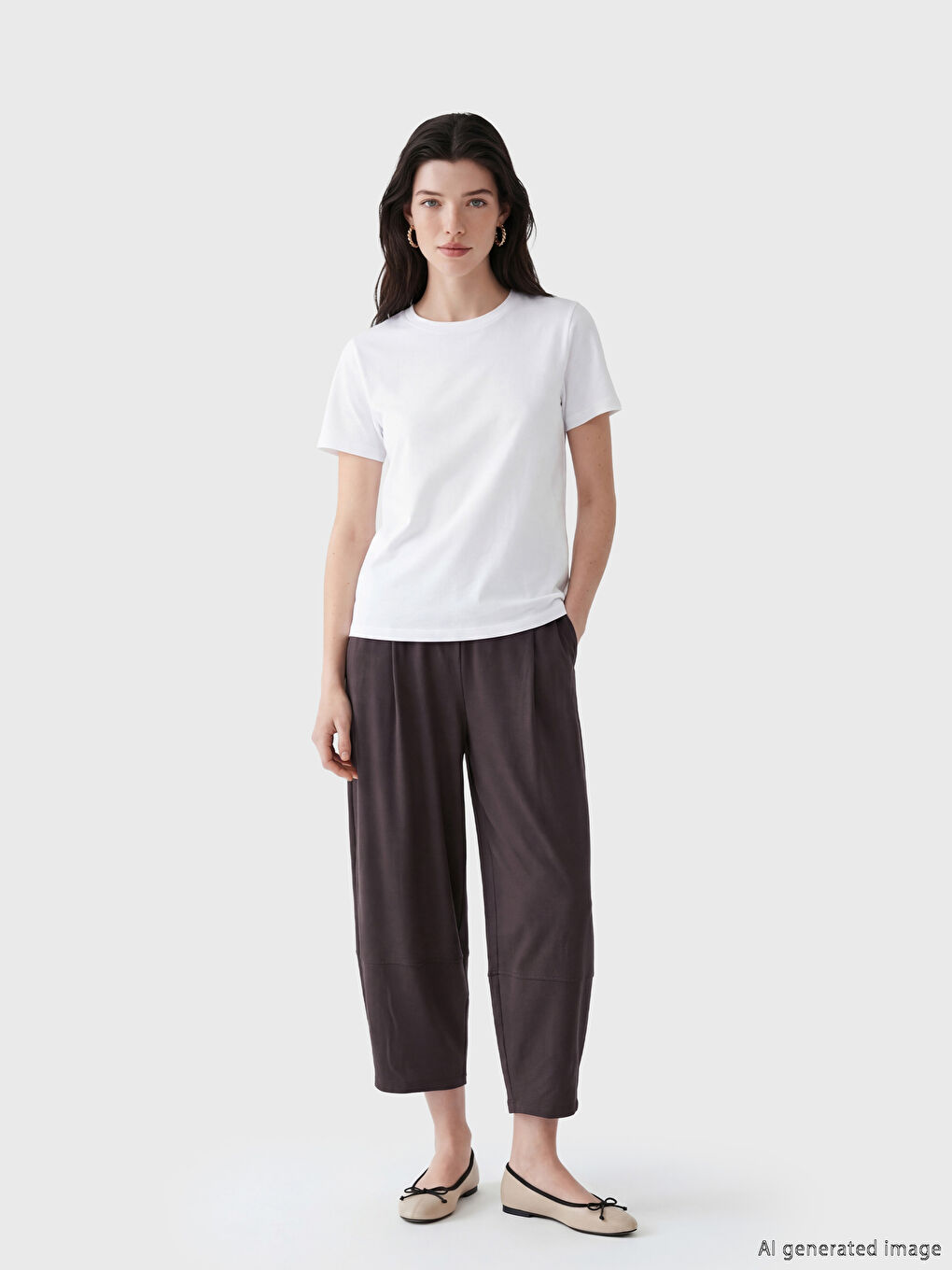 Kahverengi Beli Lastikli Kadın Eşofman Altı