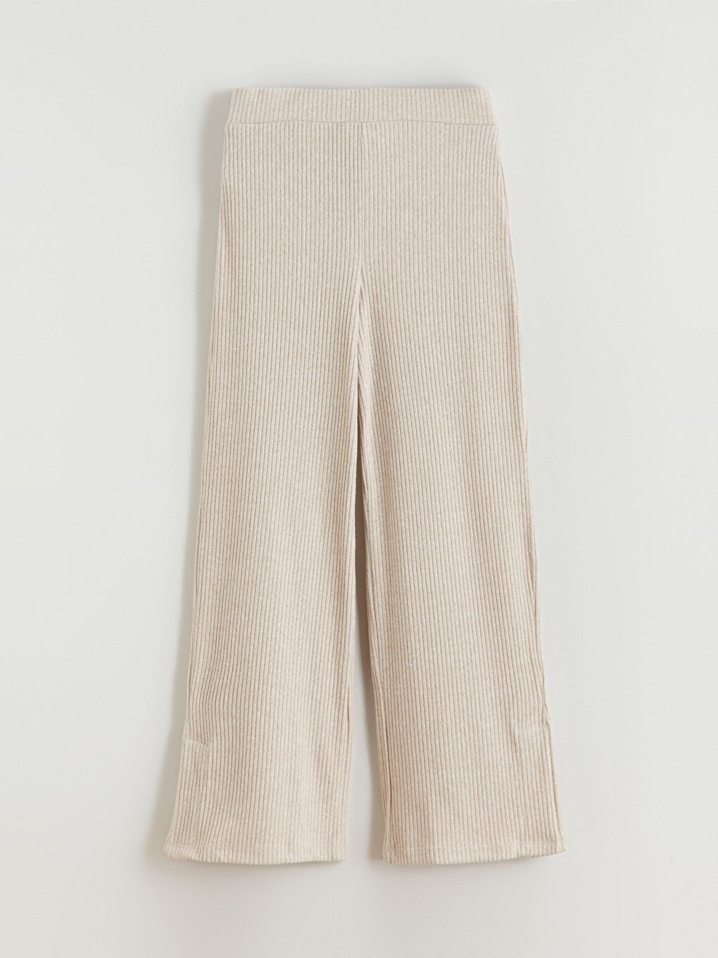 Bej Beli Lastikli Kadın Eşofman Altı-4