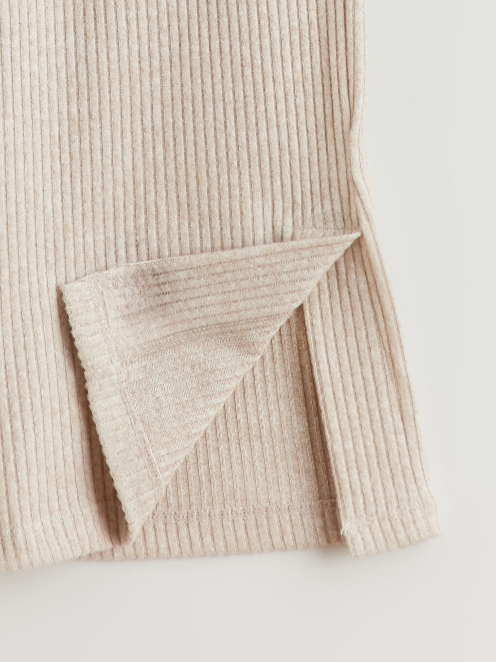 Bej Beli Lastikli Kadın Eşofman Altı-5