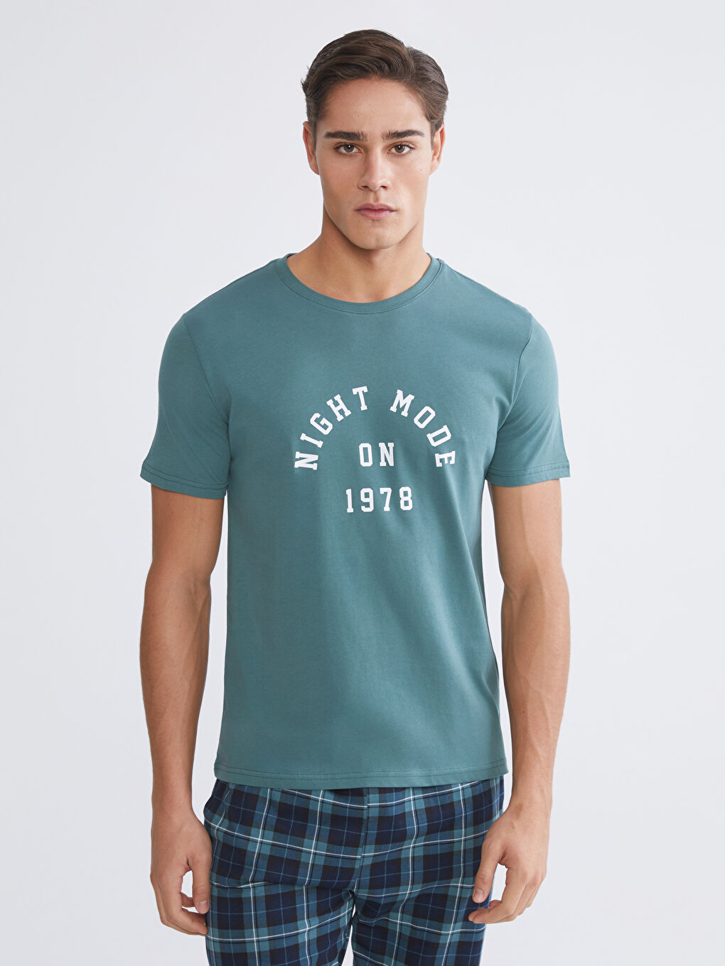 Yeşil Standart Kalıp Erkek Pijama Takımı-1