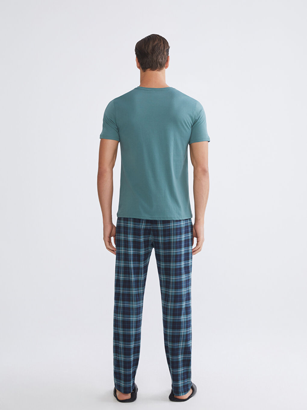 Yeşil Standart Kalıp Erkek Pijama Takımı-3