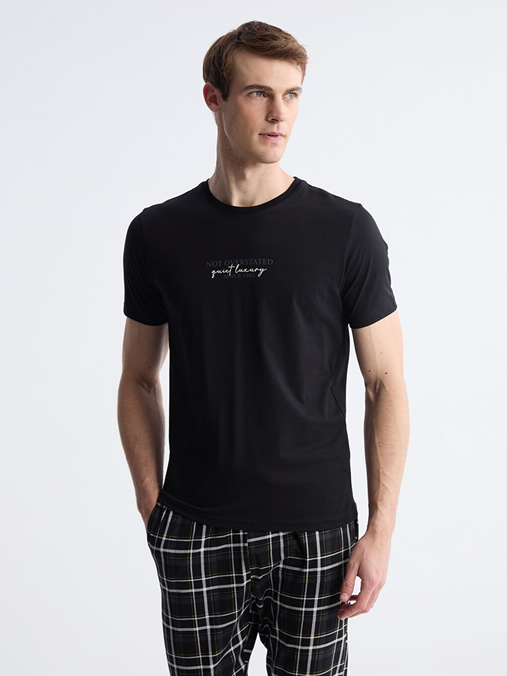 Siyah Standart Kalıp Erkek Pijama Takımı