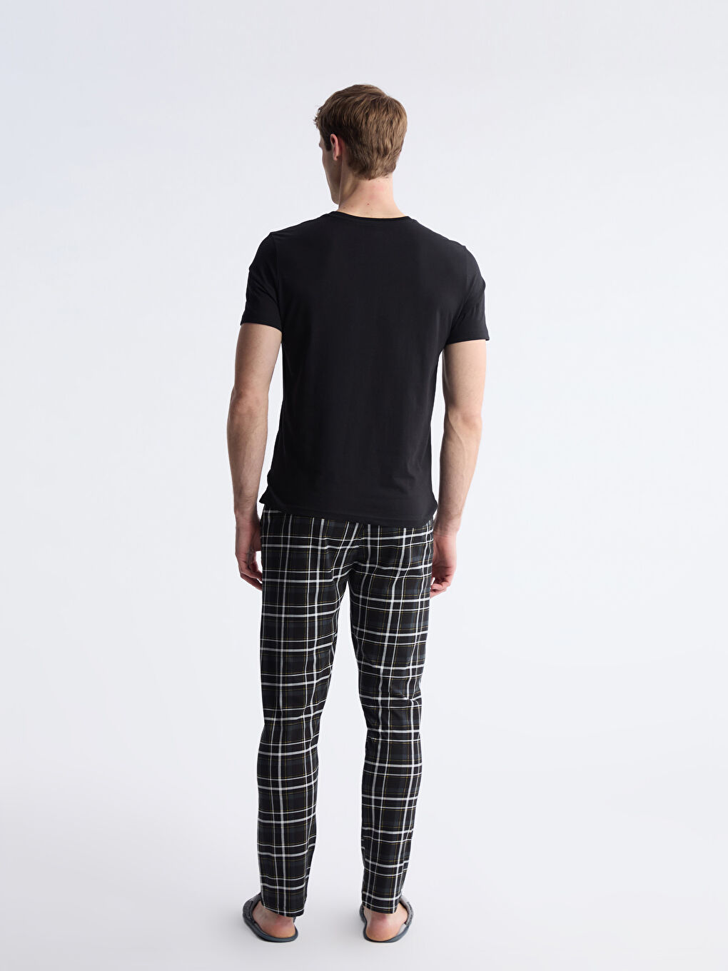 Siyah Standart Kalıp Erkek Pijama Takımı-3