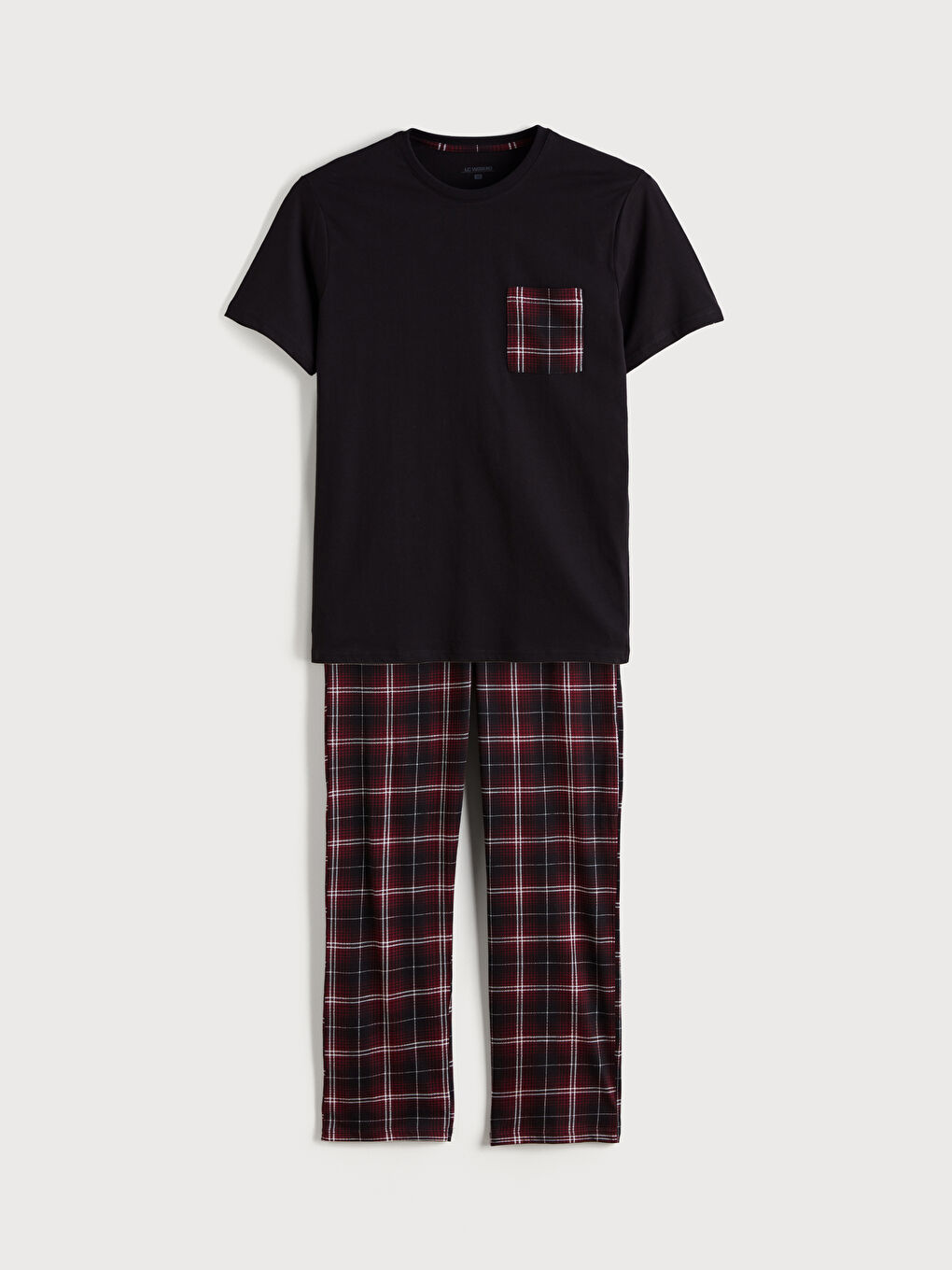 Bordo Standart Kalıp Erkek Pijama Takımı-4