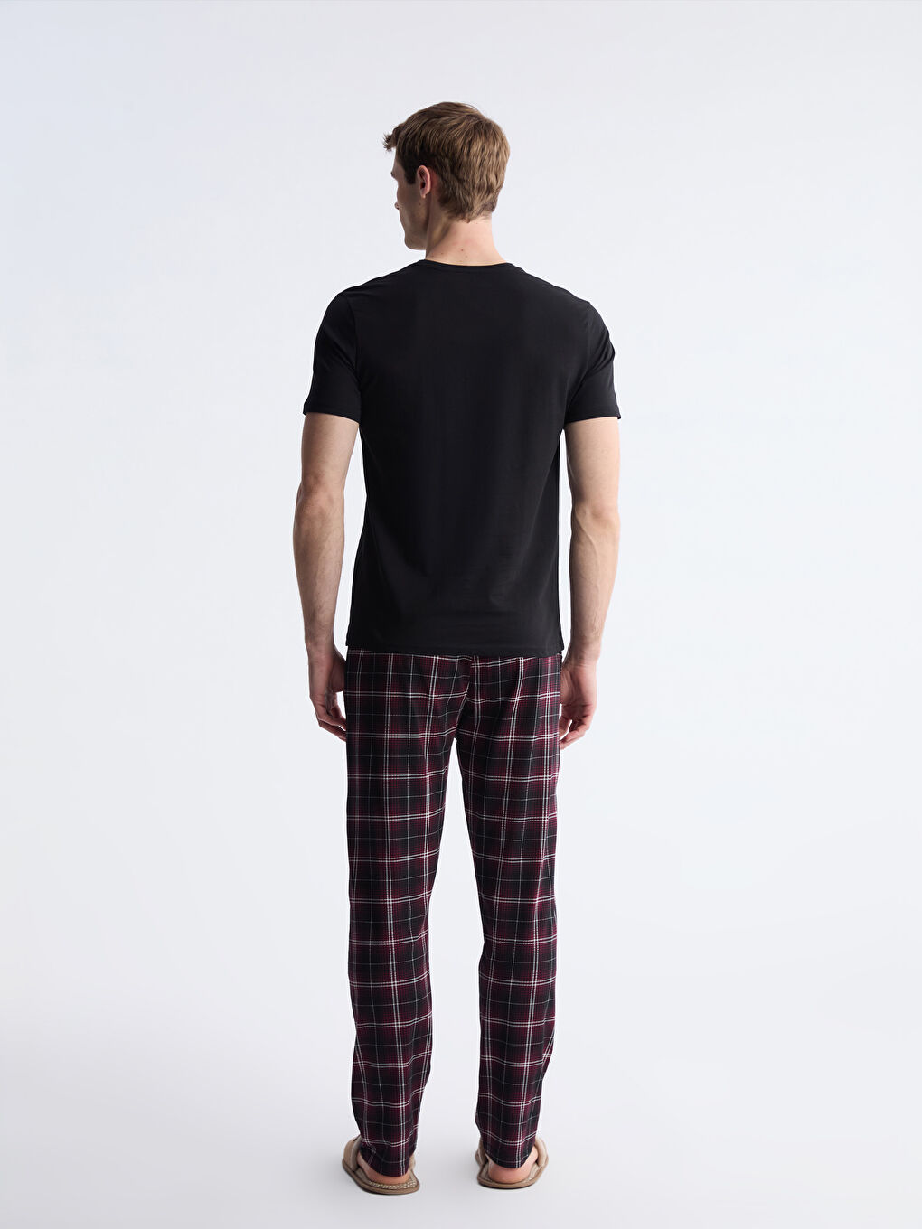 Bordo Standart Kalıp Erkek Pijama Takımı-3