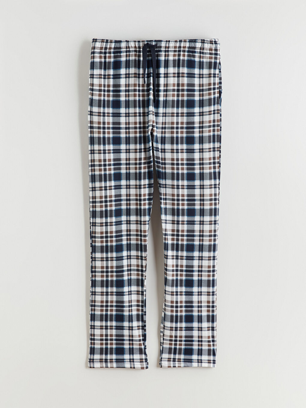 Kahverengi Standart Kalıp Ekose Erkek Pijama Takımı