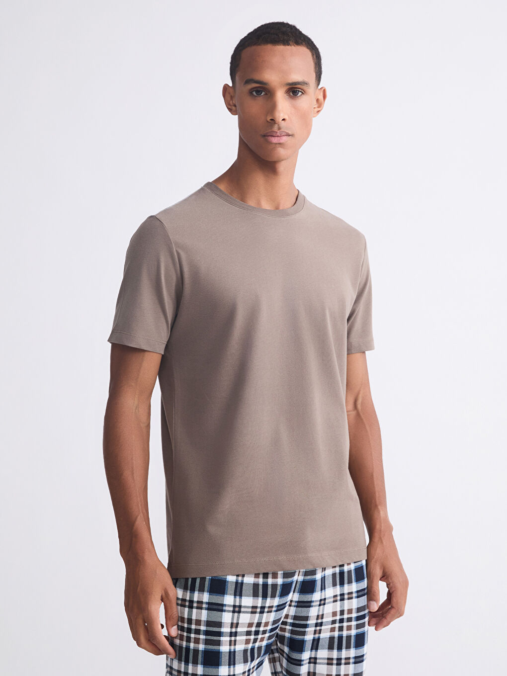 Kahverengi Standart Kalıp Erkek Pijama Takımı-3