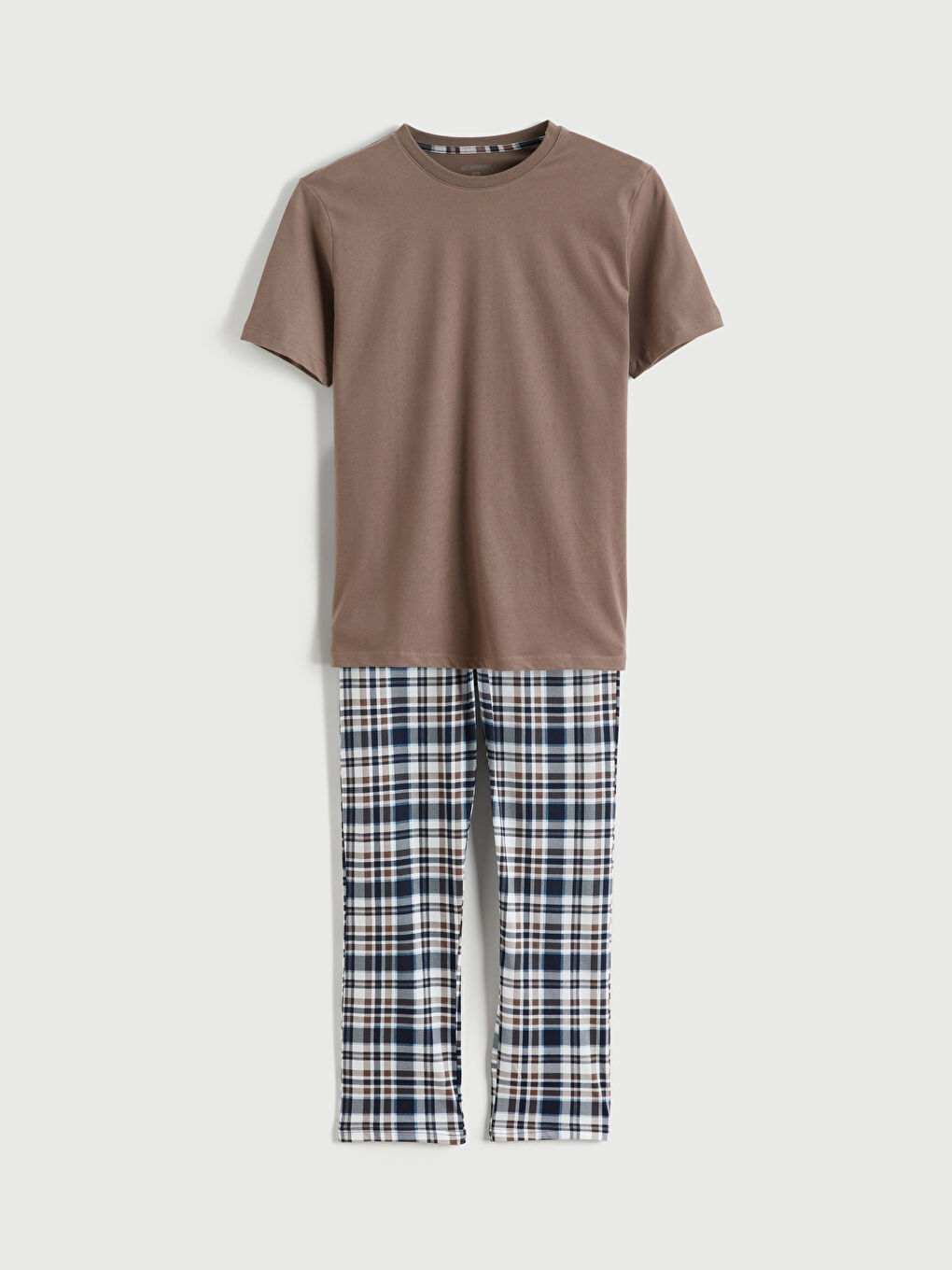 Kahverengi Standart Kalıp Erkek Pijama Takımı-8