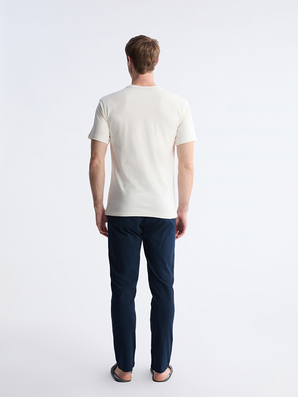 Ekru Standart Kalıp Erkek Pijama Takımı-3