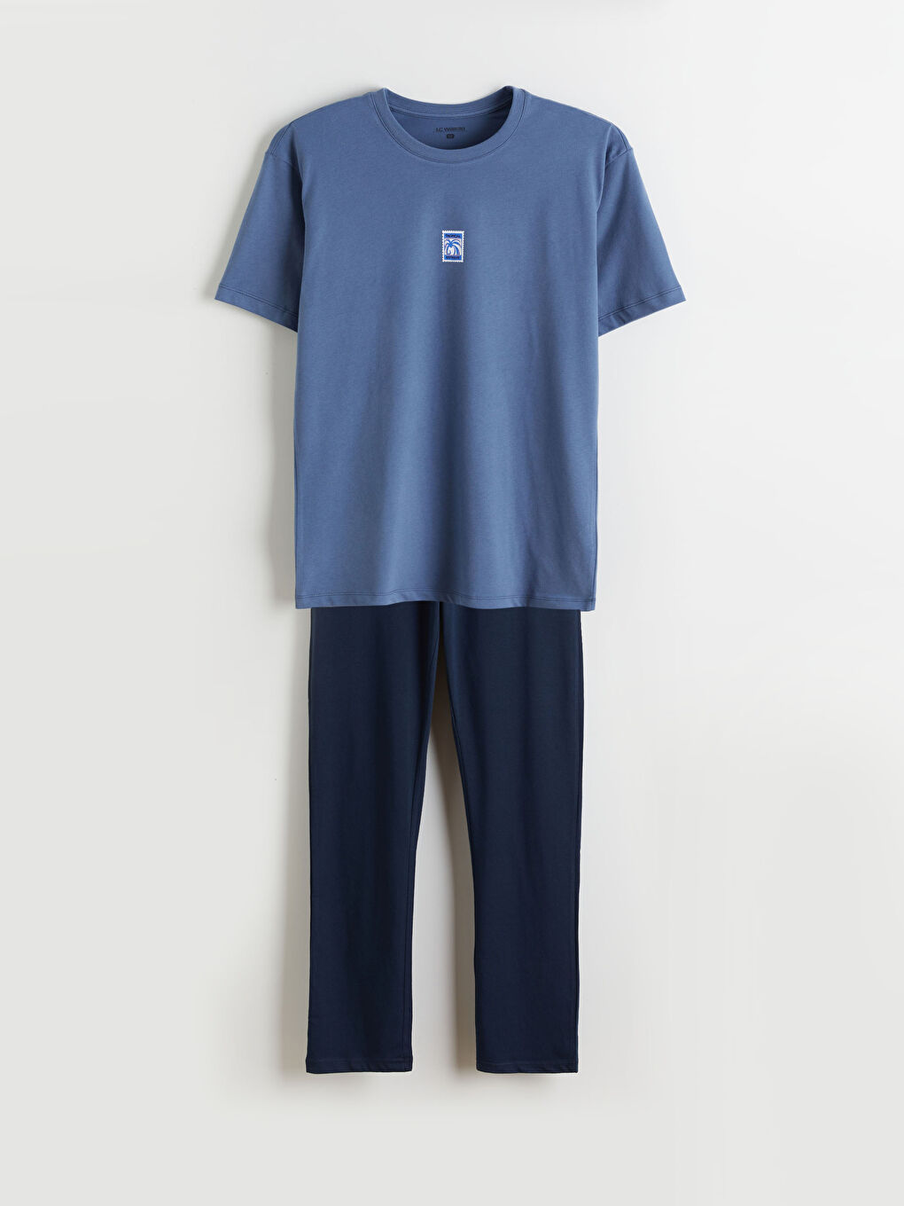 İndigo Standart Kalıp Erkek Pijama Takımı-4