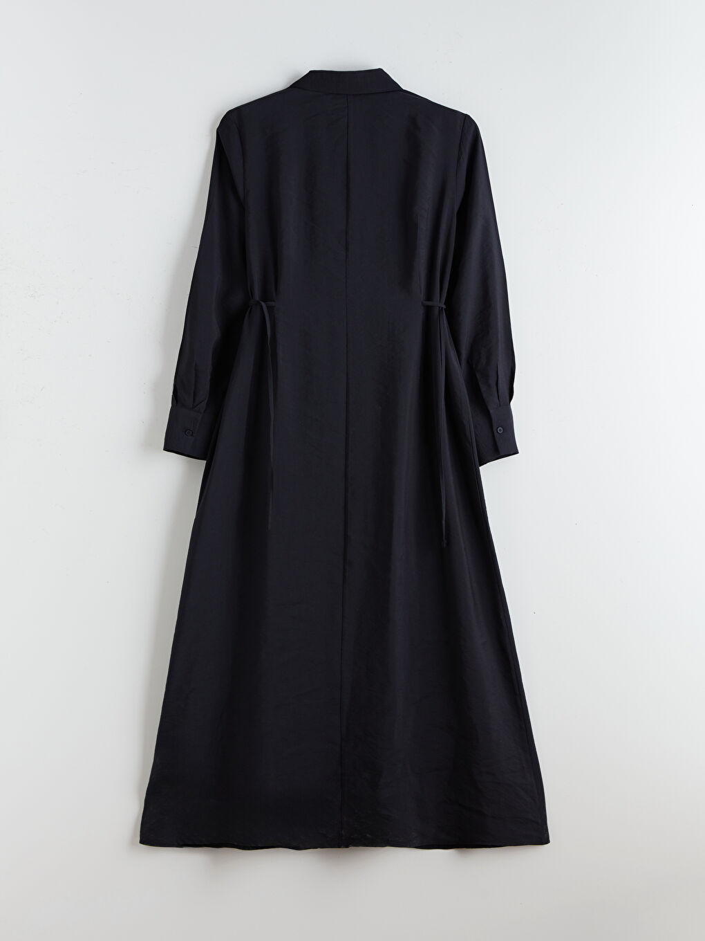 Siyah Modal Karışımlı Gömlek Elbise-5