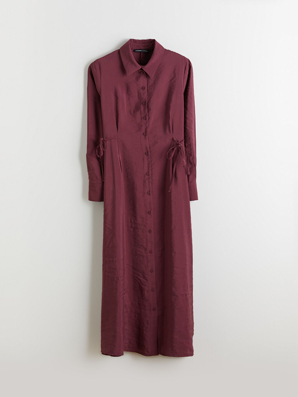 Mürdüm Modal Karışımlı Gömlek Elbise-4