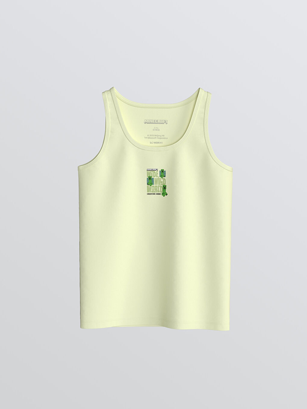 Beyaz Minecraft Baskılı Erkek Çocuk Atlet 2'li-1