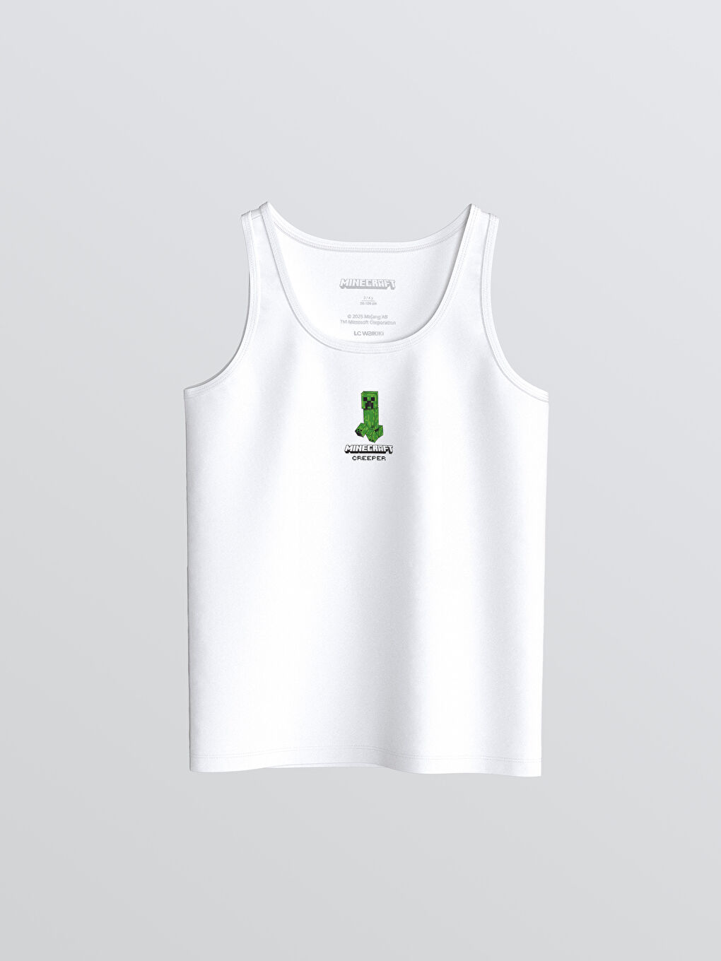 Beyaz Minecraft Baskılı Erkek Çocuk Atlet 2'li-2