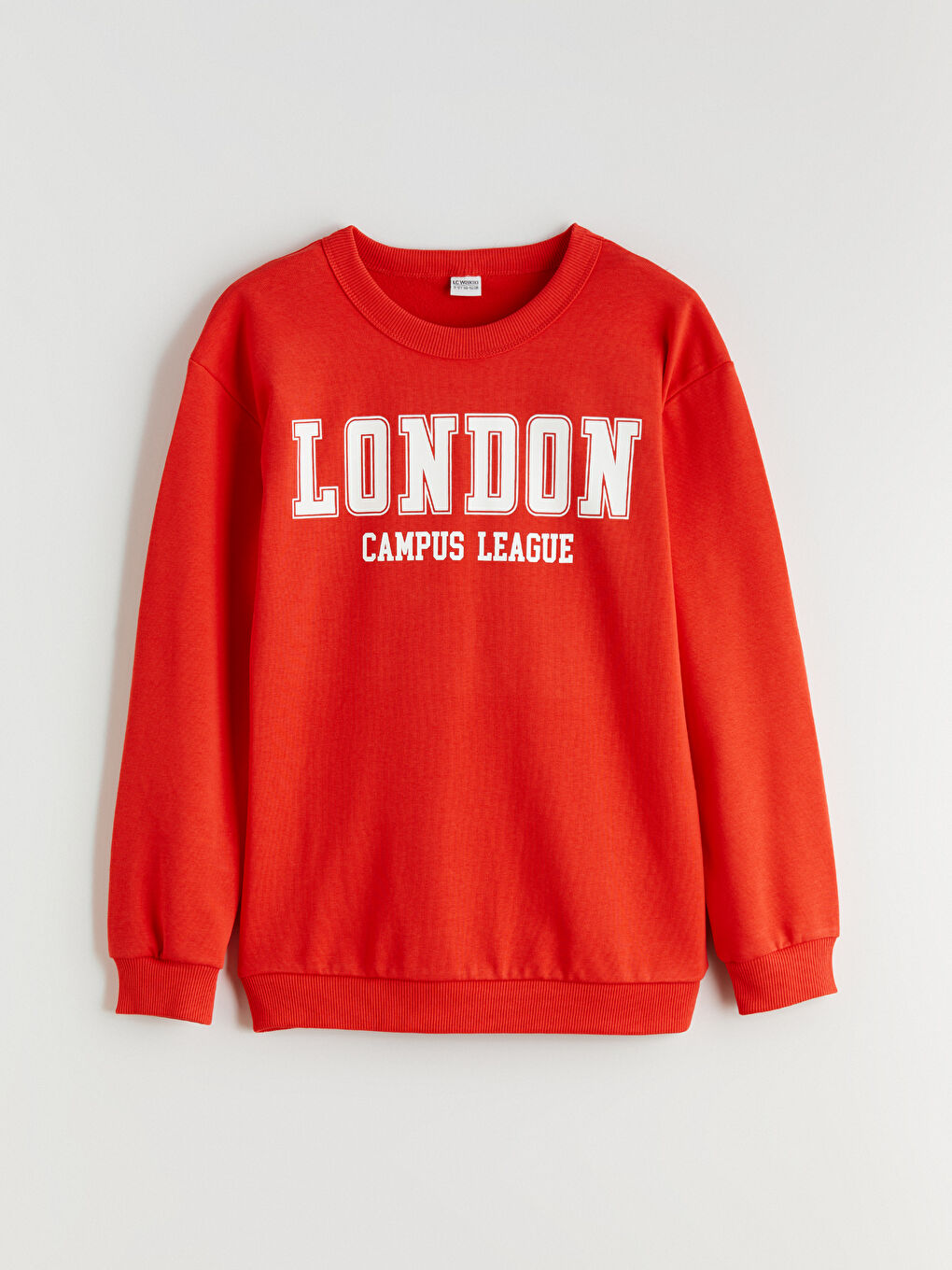 Turuncu Bisiklet Yaka London Baskılı Erkek Çocuk Sweatshirt