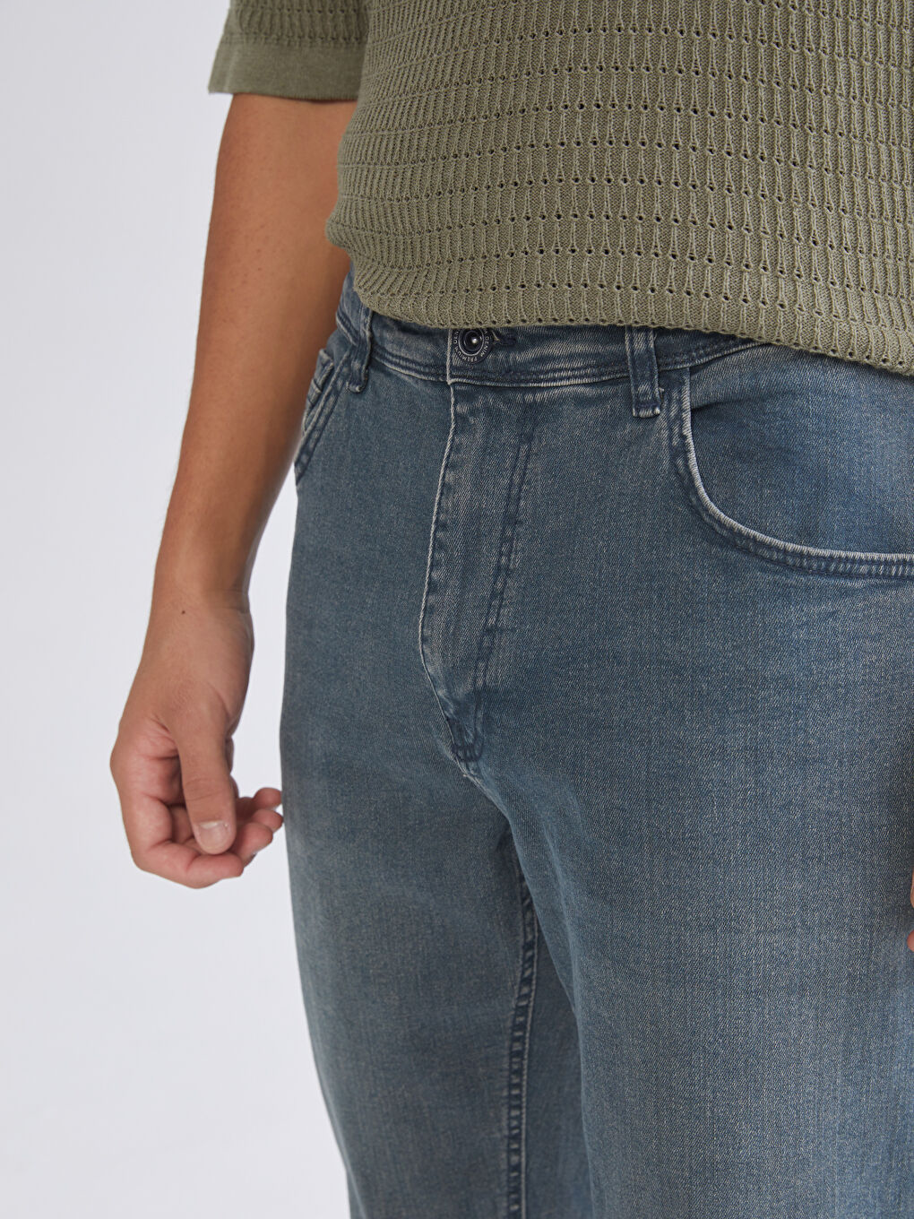 Yeşil 730 Havuç Kalıp Erkek Jean Pantolon-2