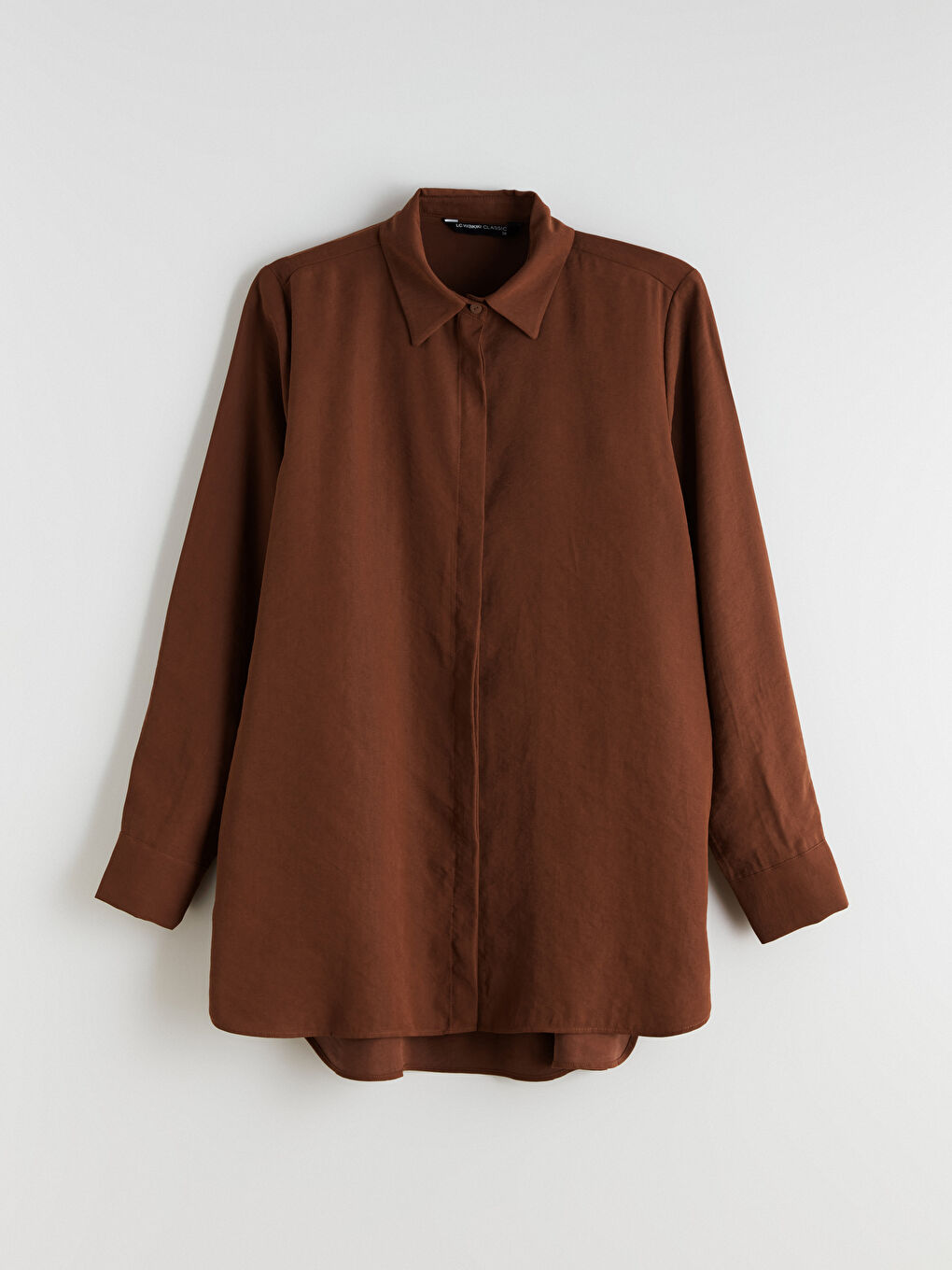 Kahverengi Modal Karışımlı Kadın Gömlek Tunik-4