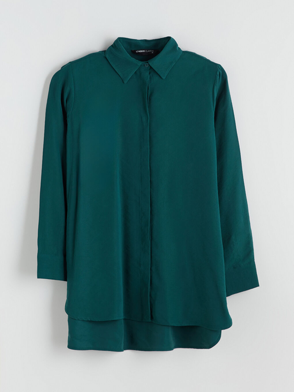 Yeşil Modal Karışımlı Kadın Gömlek Tunik-6