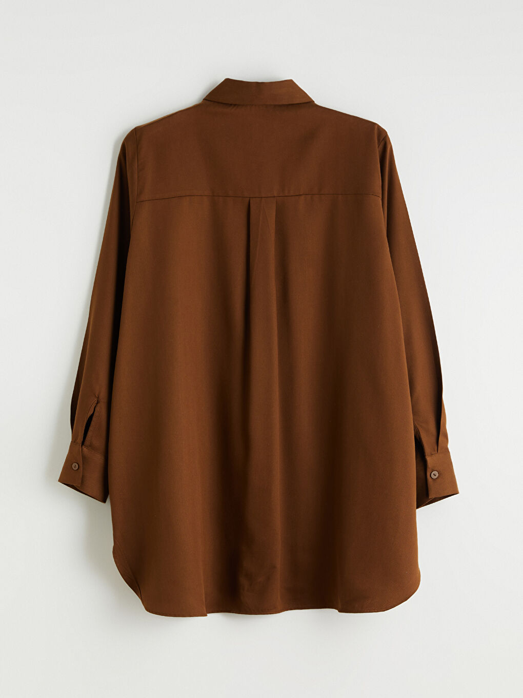 Kahverengi Modal Karışımlı Kadın Gömlek Tunik-5