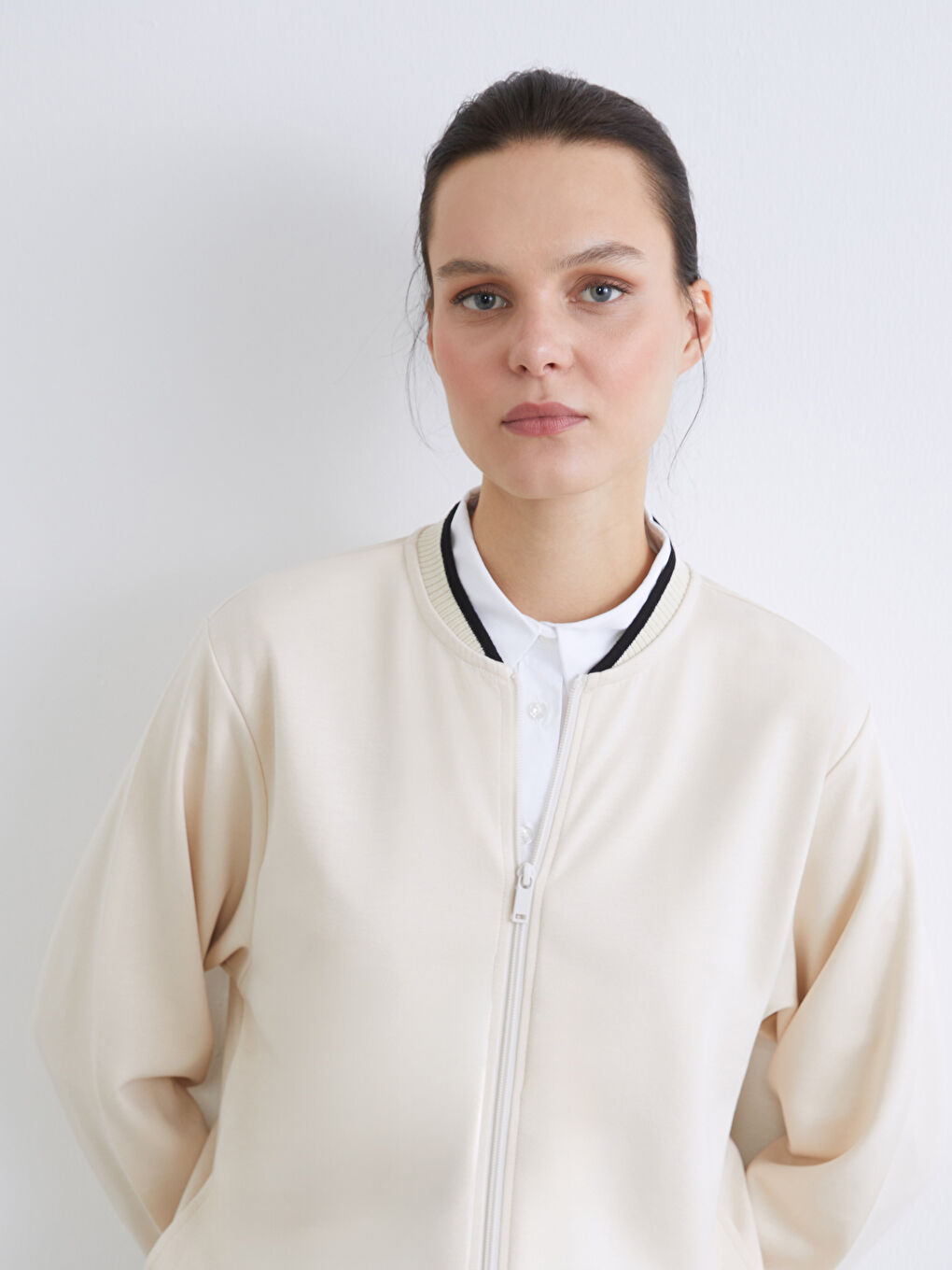 Gri Kadın Kolej Ceket-2