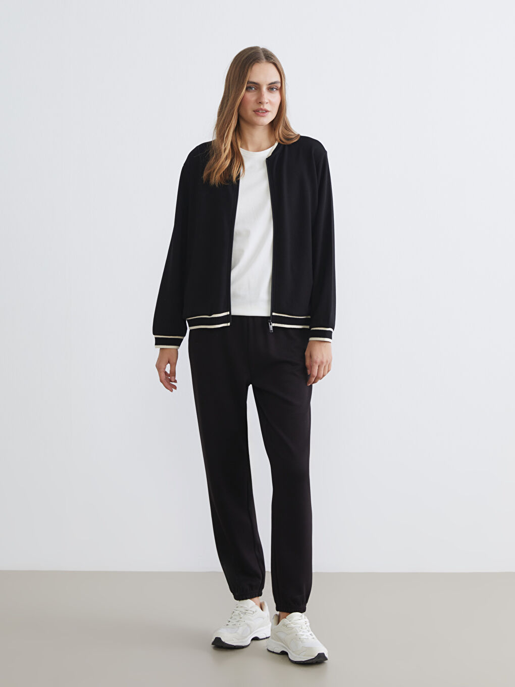 Siyah Kadın Kolej Ceket-1