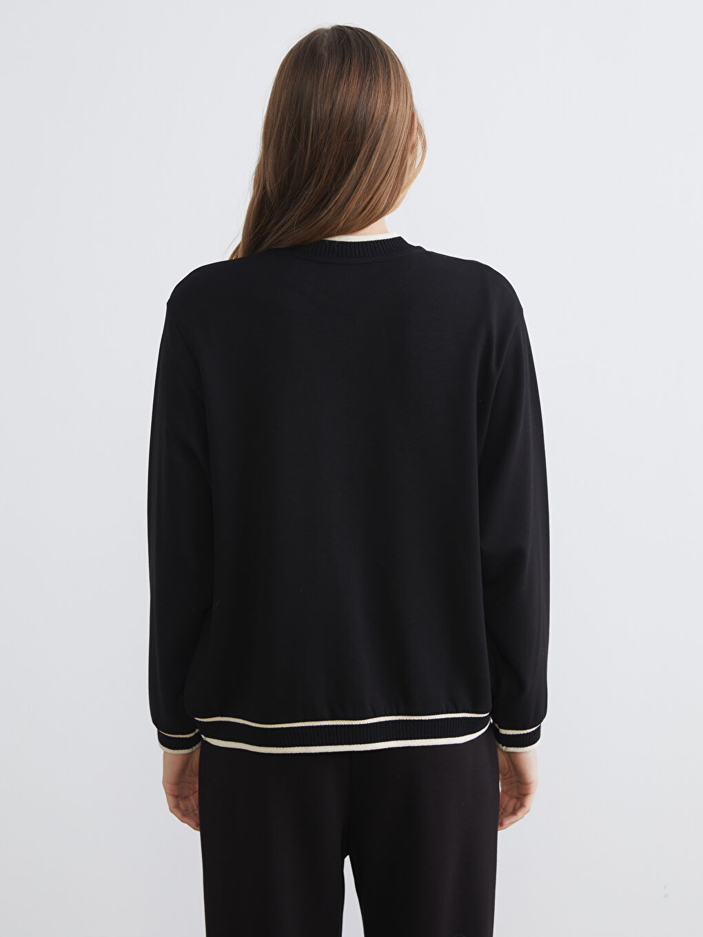 Siyah Kadın Kolej Ceket-3