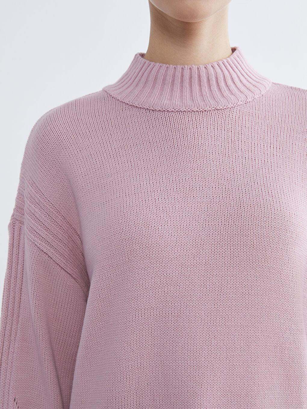 تونيك تريكو بياقة عالية نساء-2