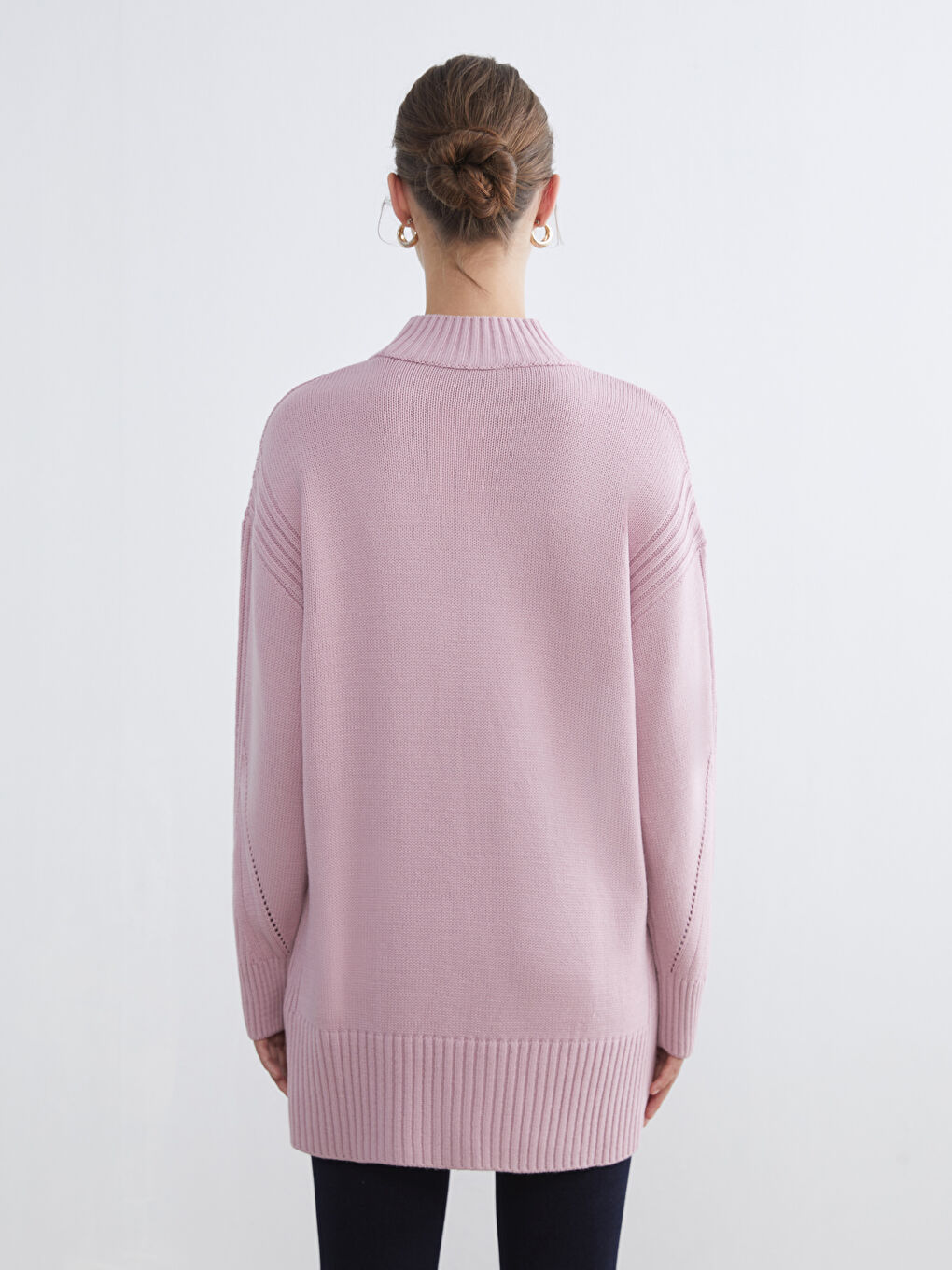 تونيك تريكو بياقة عالية نساء-3