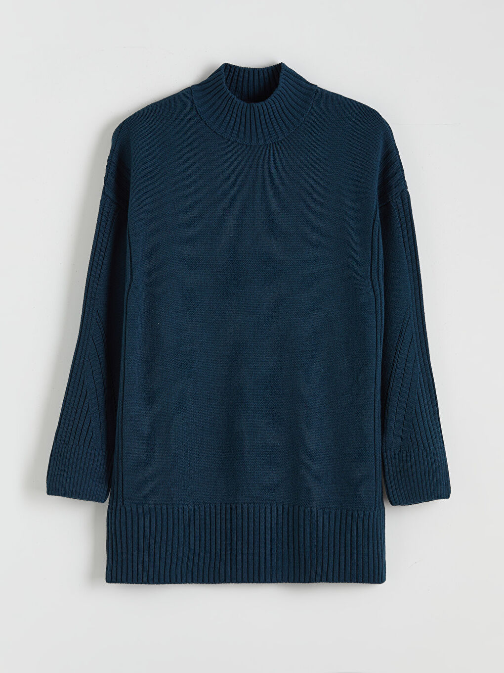 Yeşil Yarım Balıkçı Yaka Kadın Triko Tunik-4