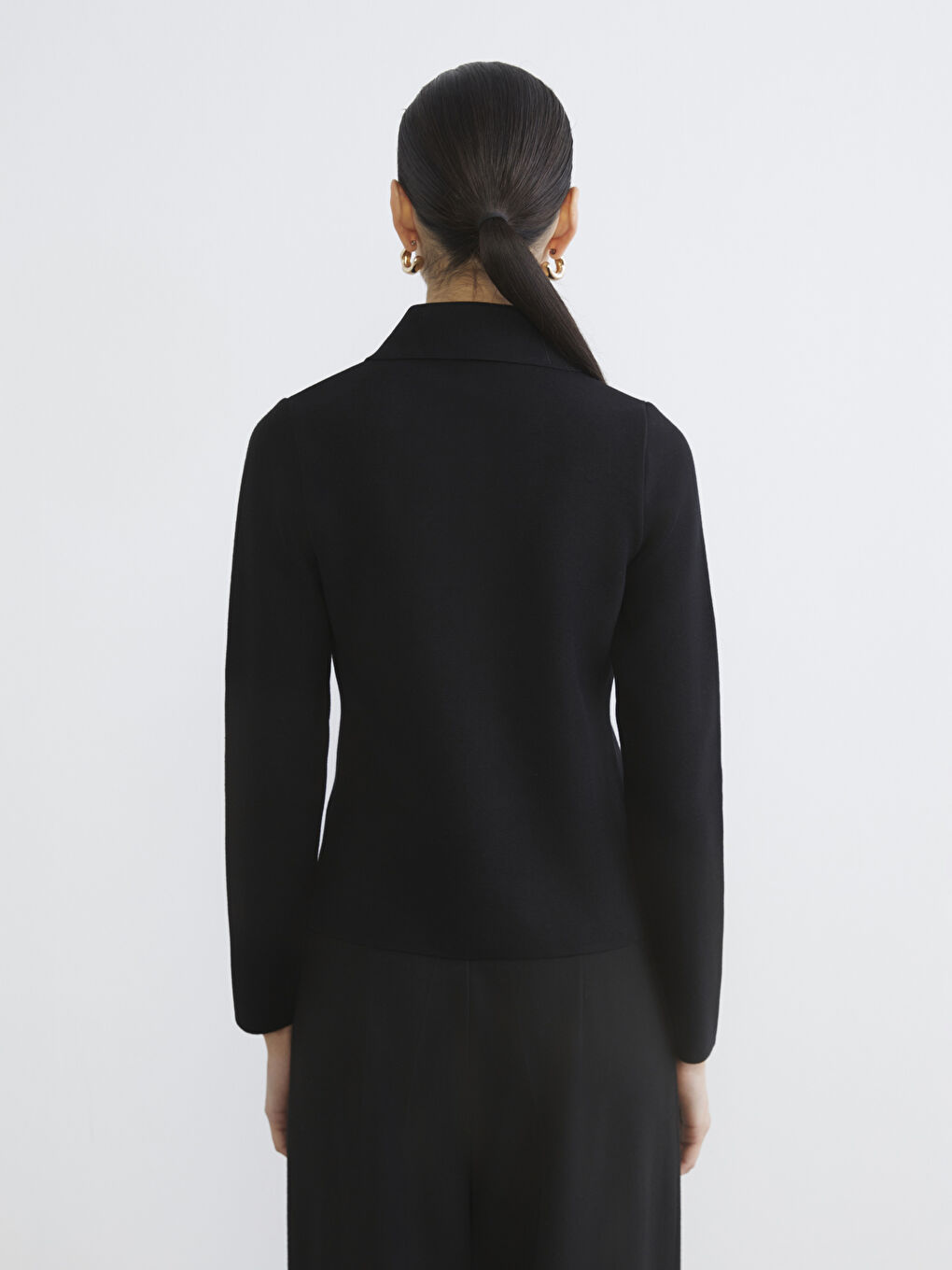 Collared Neck Women's Knitwear Cardigan-3