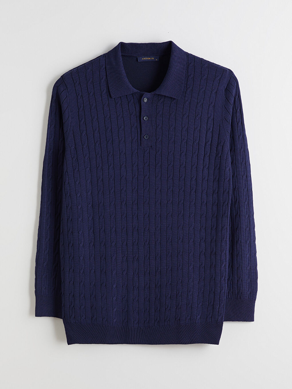 Lacivert Polo Yaka Erkek Triko Kazak-4