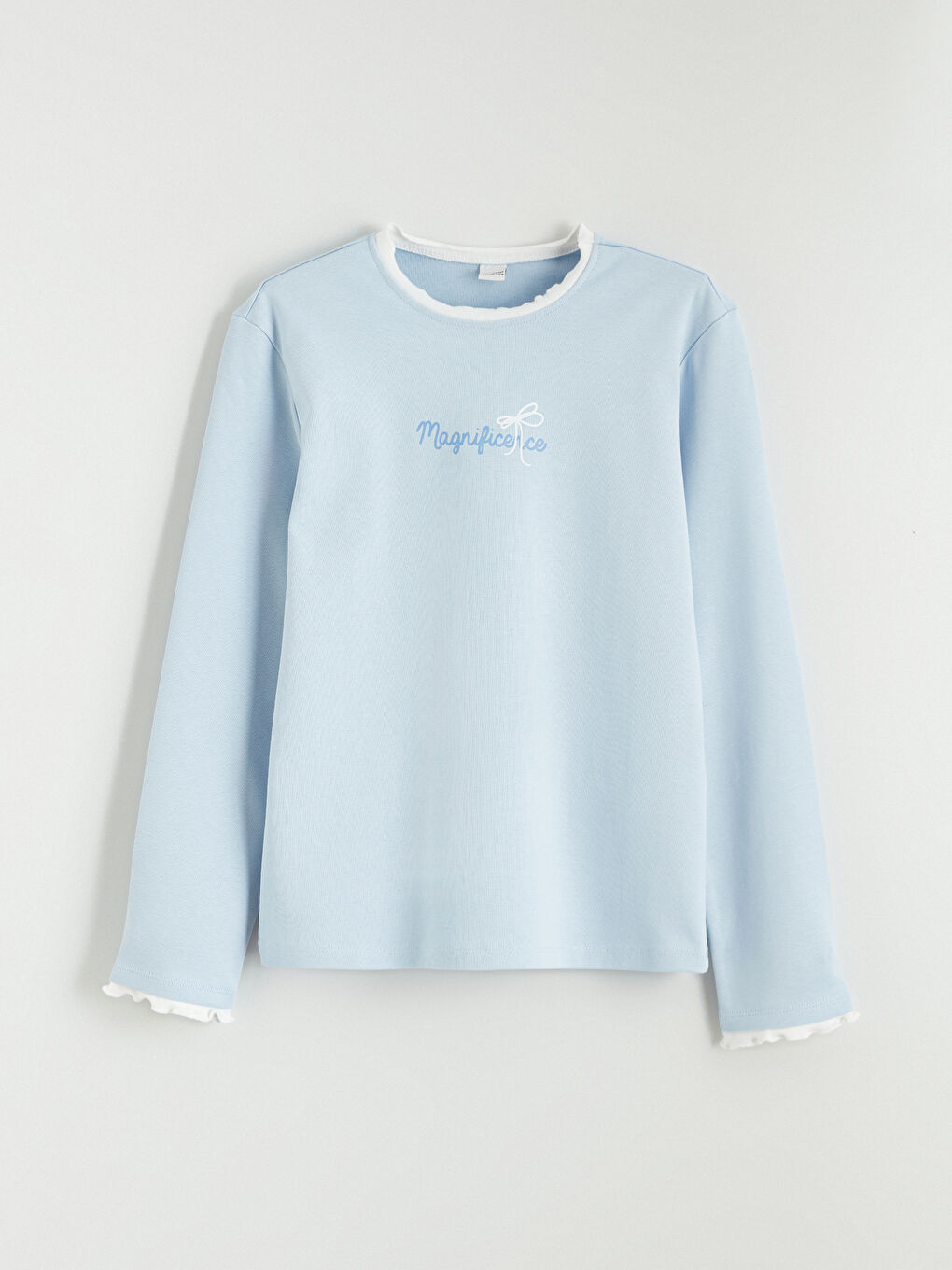 Crew Neck Printed Girls' T-Shirt